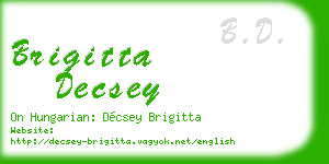 brigitta decsey business card
